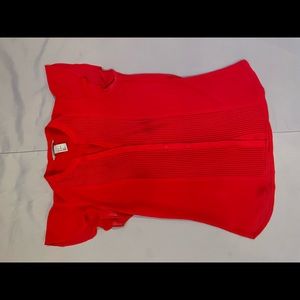 H&M red blouse cute shoulder detail size 2 Christmas blouse